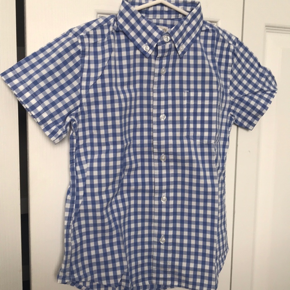 Boys gingham dress shirt(short sleeved) 4-5